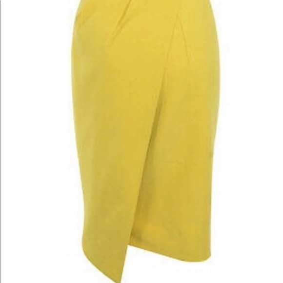 House of CB Dresses House Of Cb Uma Fold Front Yellow Mini Dress